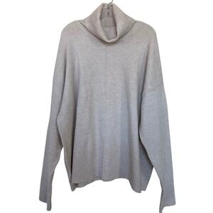 The Workshop Oatmeal Heather Cowl Neck Oversized Sweater Womens Size Large